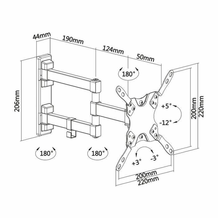 Aisens Soporte de Pared Eco Giratorio WT42TSLE-011 para TV/Monitor de 13-42 pulgadas